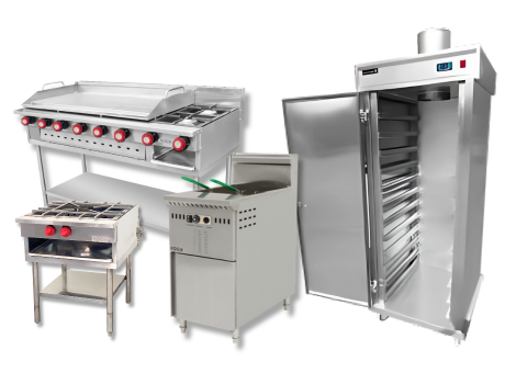 Equipos de cocción industrial Proditec: planchas, estufas y freidoras para cocina profesional