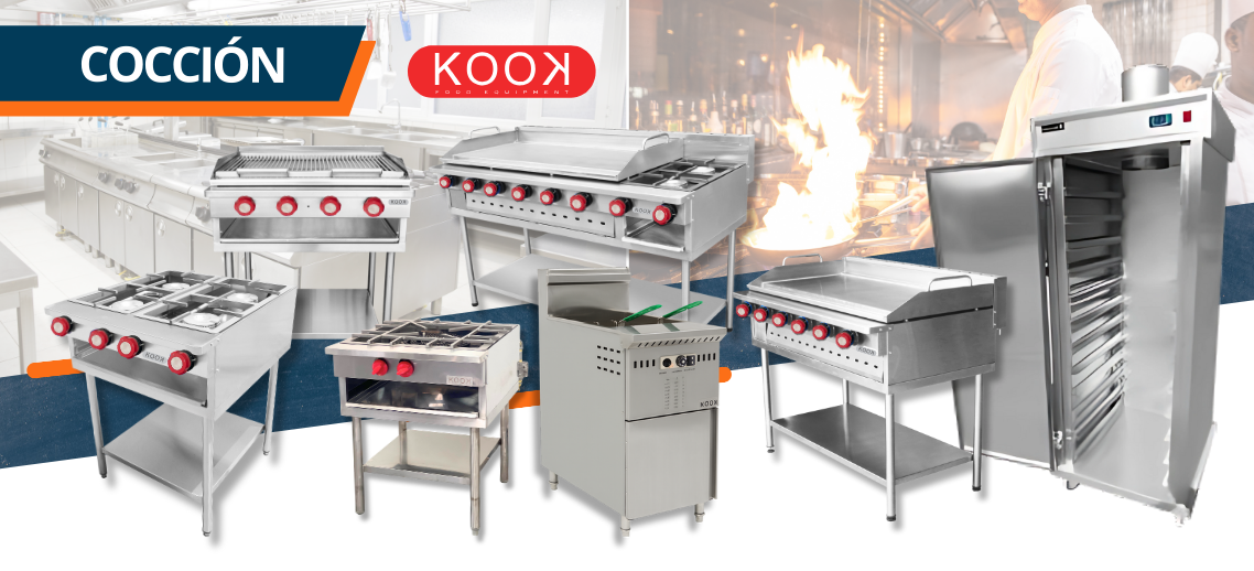 Línea de cocción industrial Proditec: planchas, estufas, freidoras y más para cocina profesional