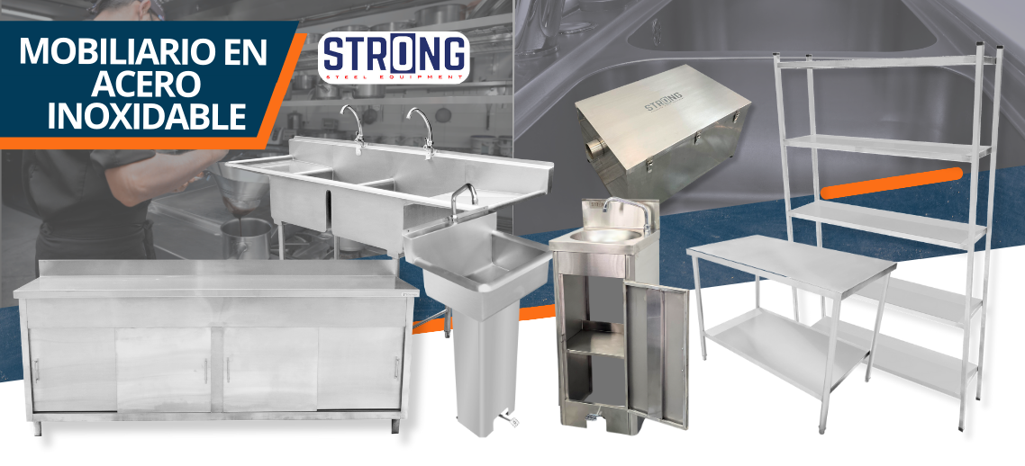 Mobiliario de acero inoxidable Proditec: mesas, estantes, fregaderos y más para cocinas industriales