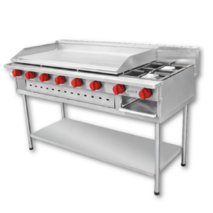 Plancha industrial KOOK con 2 quemadores